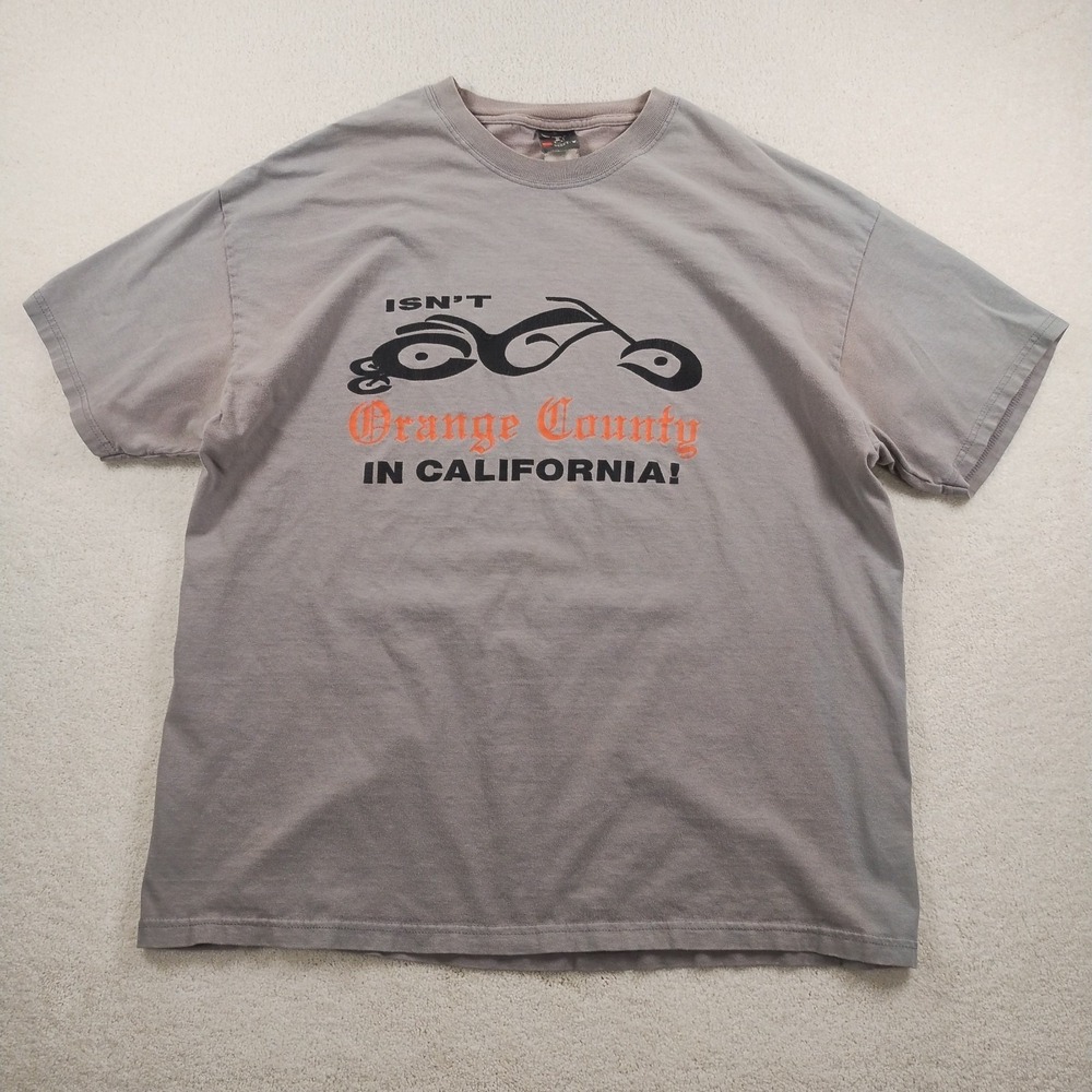 Vtg Orange County Choppers OCC Tee Sz XL Fits L Gray Faded Boxy Biker Grunge y2k